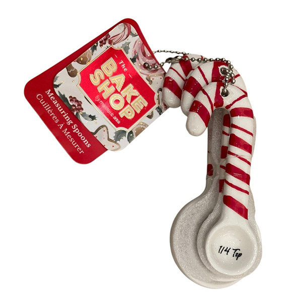 The BakeShop Candy Cane Measuring Spoons Holiday Kitchen NEW - Picture 4 of 10